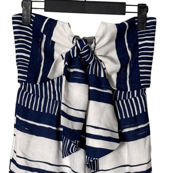 Lulu's Blue & White Striped Tie Front Strapless Romper Size XS - Picture 11 of 14